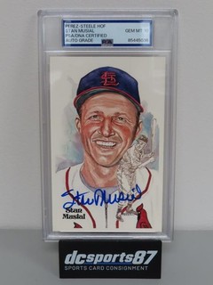 Perez Steele HOF Stan Musial Signed Postcard #/10000 PSA DNA Authentic 10 Auto