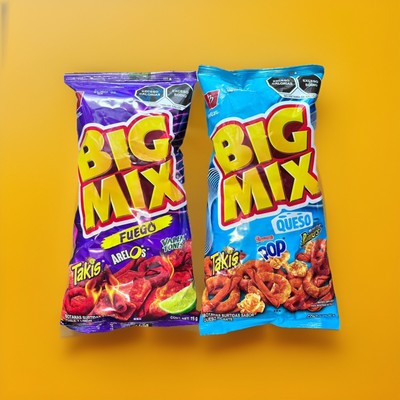 Mexican Chips Barcel Big Mix (Queso, Fuego)(8 Pack -X4 Each-75g Bag) Fuego Chezz