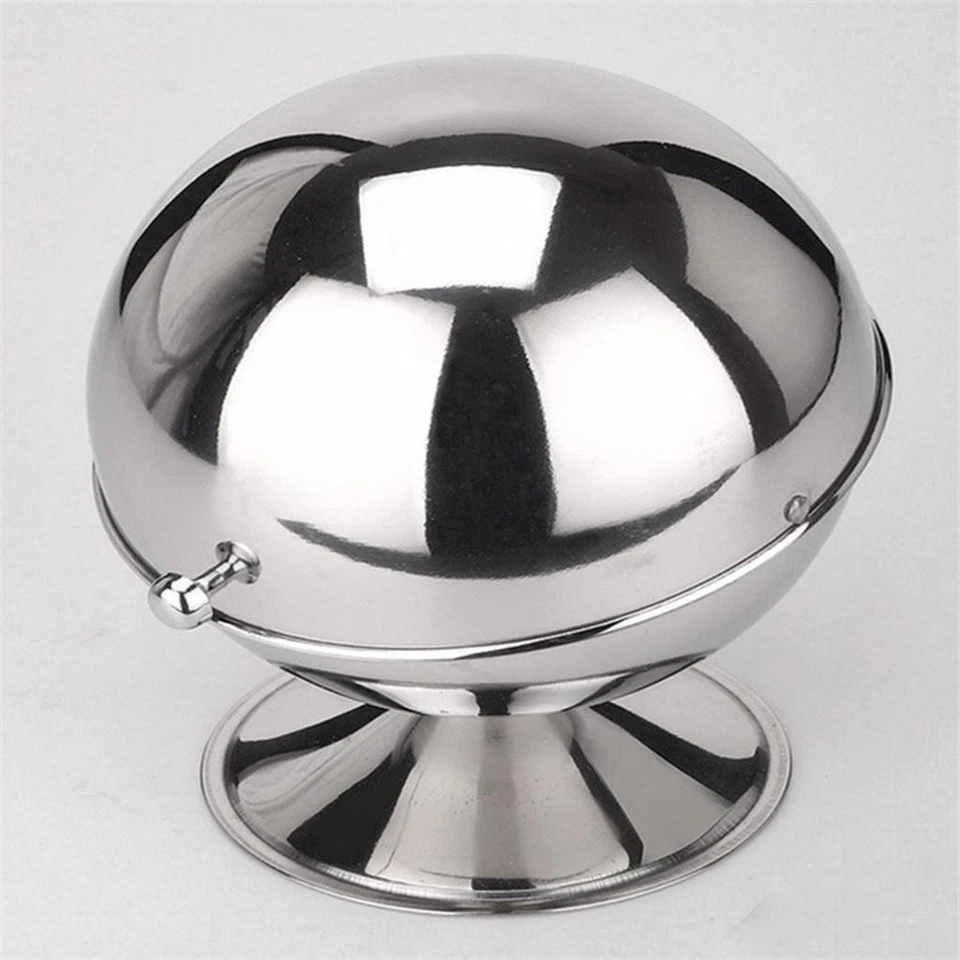 Barattolo Di Acciaio Inossidabile Zuccheriera Sferica Contenitore Per Spezie - Immagine 4 di 4