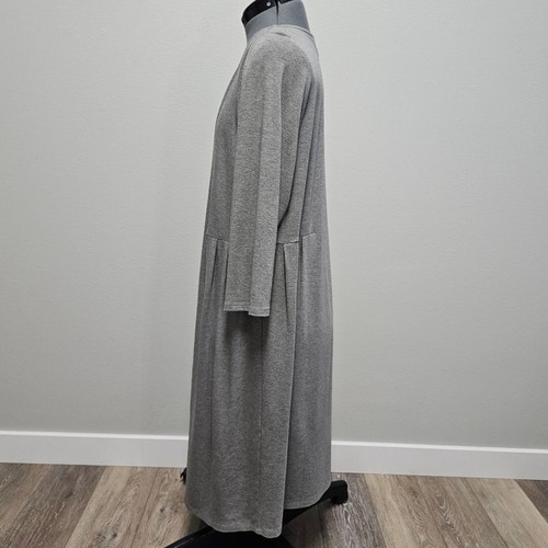 J. Jill Wearever Collection Gray Pleated Waist Knit Dress Women's Large Business - Picture 2 of 10