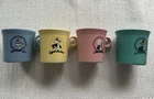 SET OF 4 LOONEY TUNES FIESTA WARE COFFEE MUGS,  RING HANDLE, HOMER LAUGHLIN, USA
