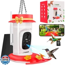 Svanur Smart Hummingbird Feeder with Camera,Solar Powered Humming