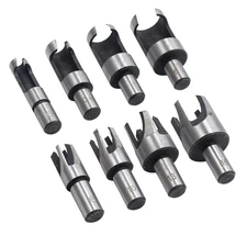 Wood Plug Hole Cutter Set Dowel Maker Cutting Tools 9.5mm Shank Drill Bits 8Pcs