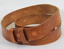 Vtg Cowhide Leather Belt Tooled Running Deer Bucks Mountains Rodeo Western 38