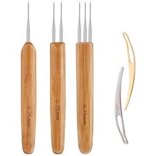 Bamboo Handle Crochet Needle Hook 0.75mm Dreadlock Braiding Hair Making Tools