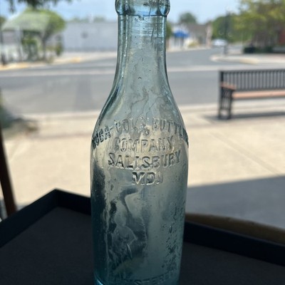 Antique Coca Cola Bottling Co Salisbury MD Light Green Glass Bottle 6 1/2 fl Oz