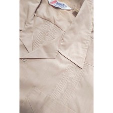 Vintage Romani Collection Guayabera Rockabilly Beige XL Bowling Shirt Mens