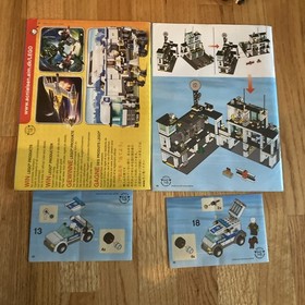 LEGO CITY 7743 & 7744 Police Headquarters 100% Complete w/Minifigures & Manuals
