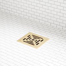479111 Adelphi 4-1/2" Pattern Grate Linear Shower Drain - Brushed Gold