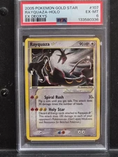 2005 POKEMON EX DEOXYS GOLD STAR #107 RAYQUAZA-HOLO--NEW CERT (PSA 6: EX-MT)