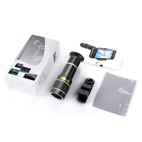 Durable 20X Zoom Universal Clip On Telephoto Lens External Mobile Phone Camera - Photo 2 sur 14