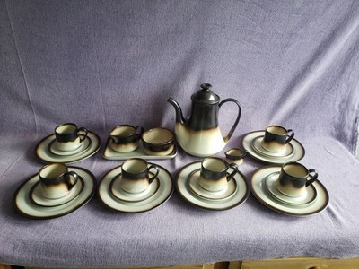 vintage Tuscia Mancioli Kaffeeservice 6 Pers 23 Teile Kaffeetasse Teller Platte
