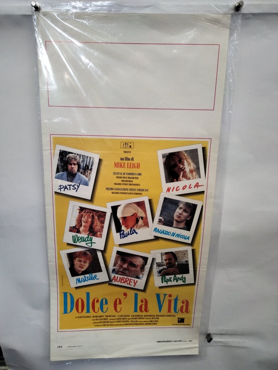 Locandina originale film Dolce è la vita (1990) - Regia di Mike Leigh