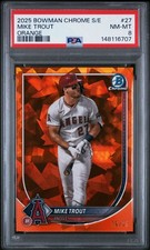 2025 Bowman Chrome Sapphire Mike Trout ORANGE /25 PSA 8