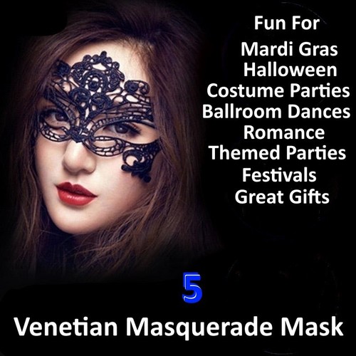 Sexy Black Lace Mask Masquerade Eye Face Eyemask Women Party Halloween Costumes - Picture 6 of 11