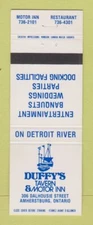 Matchbook Cover - Duffy's Tavern Motor Inn Amherstburg ON