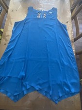 Avenue Women’s Blue Zip Back Dress Size 26/28 Good Condition