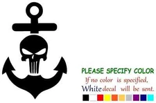 ANCHOR Punisher Skull Navy Vinyl Decal Sticker Car Truck window Various Sizes