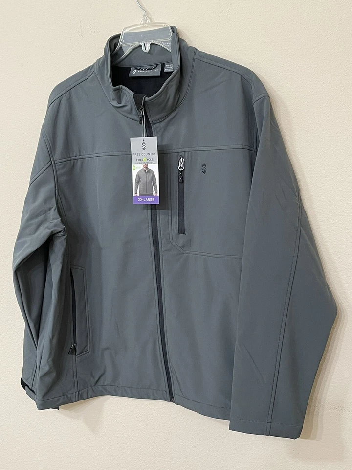 Free Country Men’s Pewter Full Zip Long Sleeve Wind Resistant Jacket s XXL - Image 3 of 4