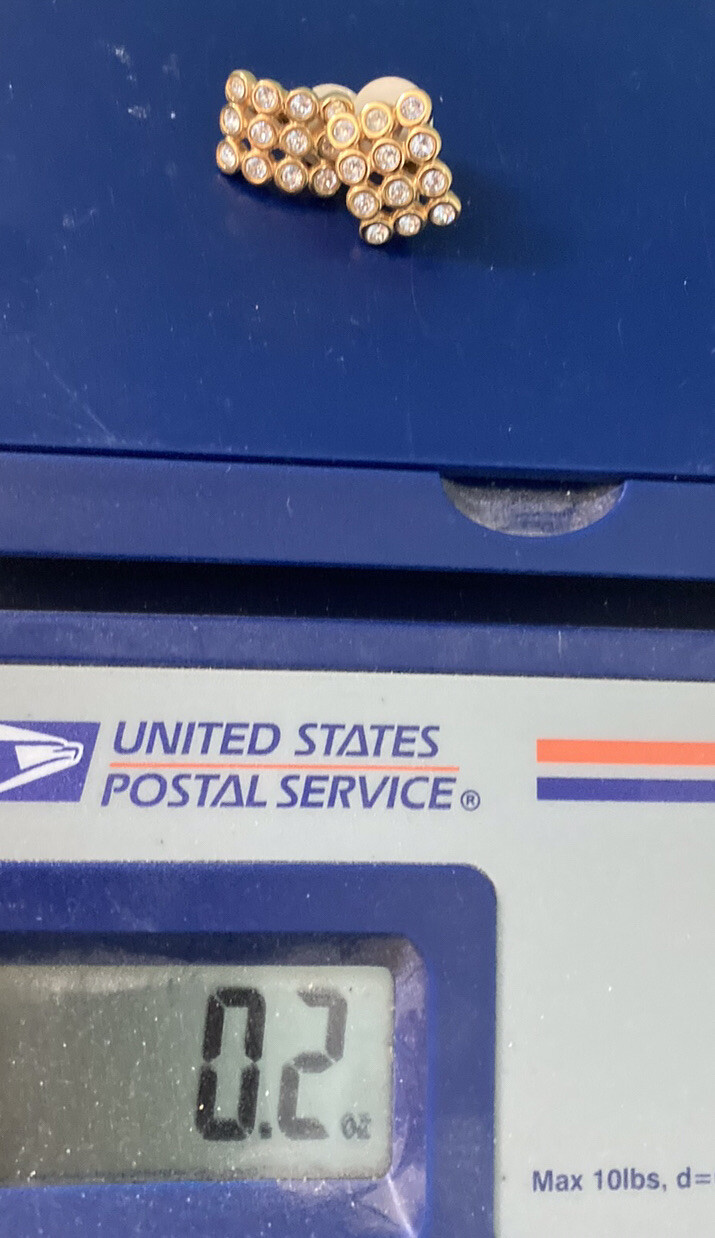 Swarovski Signed Curved Rectangular Crystal Earri… - image 2