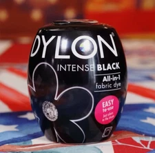 DYLON Fabric Machine Dye Pod - Intense Black 350g Cotton Wool For Natural Fibres