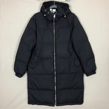 Arket Re:down Puffer Coat Women Xs Black Jacket Mid Length Down Filled Oversized