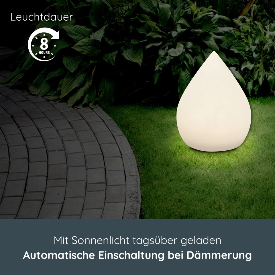 MeLiTec Solar Gartenleuchte LK07-6 Tropfen RGB Farbwechsel, LED-Solargartenlampe - Bild 2 von 4