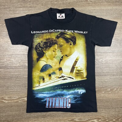 Vintage 90s Titanic Movie Promo Leonardo DiCaprio Kate Winslet T 
