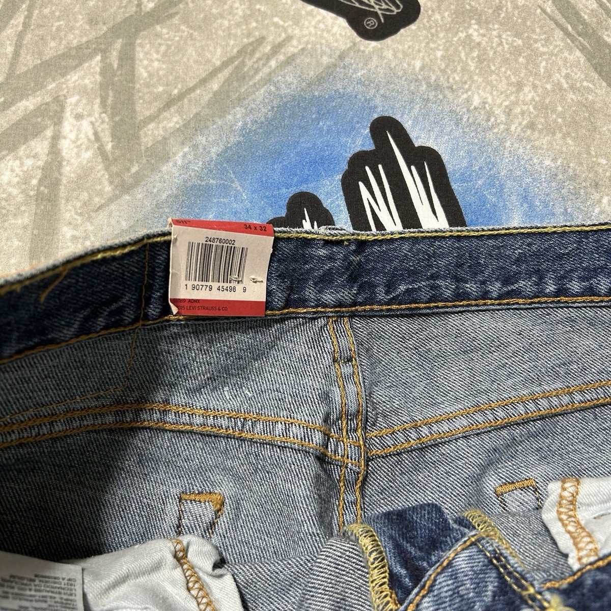 Levi's 511 Slim Fit Jeans Stretch Dark Blue Unhemmed Men's 34