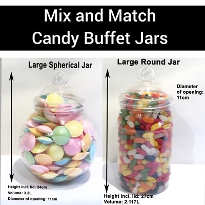 Große Kunststoff Süße Gläser DIY Candy Süss Buffet Hochzeit Party Sie Wählen