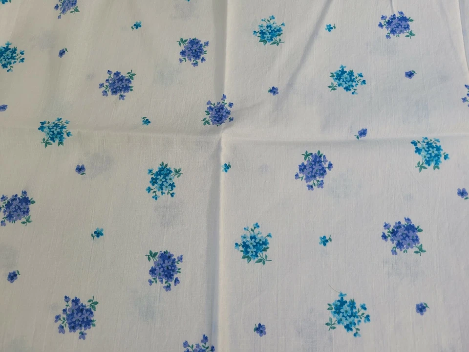 Vintage Shades of Blue & Purple Single Border Fabric Cotton 1-pc  36" W x 27" L - Image 4 of 4