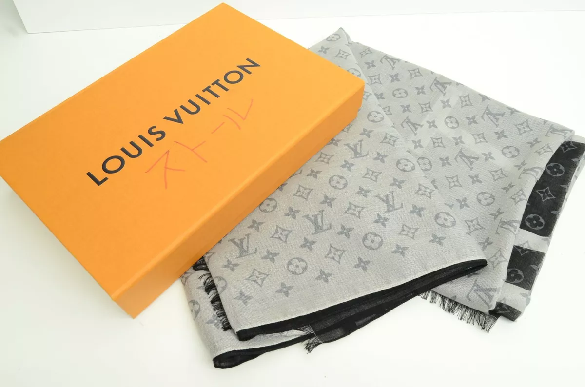 lv black and grey scarf