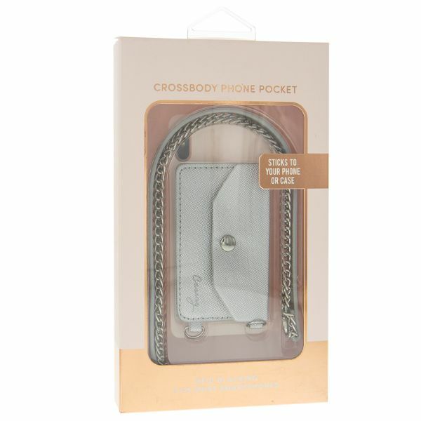 Casery Crossbody Phone Pocket RFID Protection Silver w/Silver