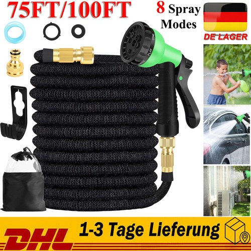 23-30m Flexibler Gartenschlauch dehnbarer Wasserschlauch Flexischlauch Flexibel
