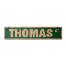 THOMAS Vintage Street Sign Childrens Name Room Metal Sign