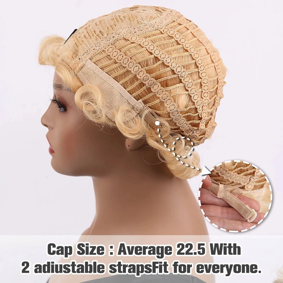 Peluca corta rizada peluca ondulada para dedos de colección años 20 cosplay pelucas de fiesta Foto 2 de 4