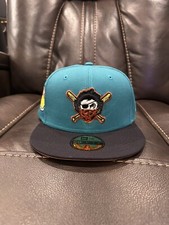 Pittsburgh Pirates 7 3/8 Masked Pirate 2Tone Teal  Fitted Hat Free Shipping