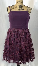 TRIXXI Dress 13 Purple Cocktail Prom Open Back Mini Dress Floral