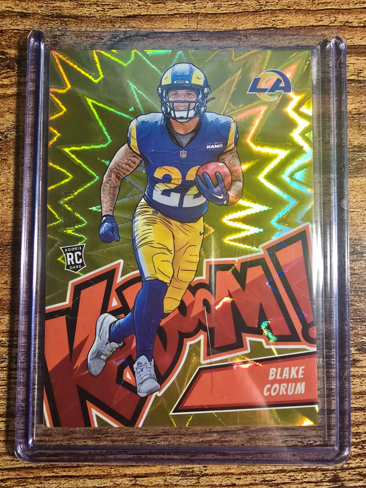 2024 Absolute Football Blake Corum GOLD KABOOM /10 RARE CASE HIT RB RAMS