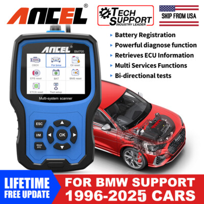 ANCEL BM700 Fit for BMW Scanner Battery Registration Code Reader ABS Diagnostic