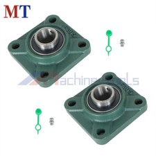 2 Pack UCF205-16 Solid Base Pillow Block Flange Mounted Bearing 1" Bore 4 Bolt