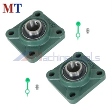 2 Pack UCF205-16 Solid Base Pillow Block Flange Mounted Bearing 1" Bore 4 Bolt