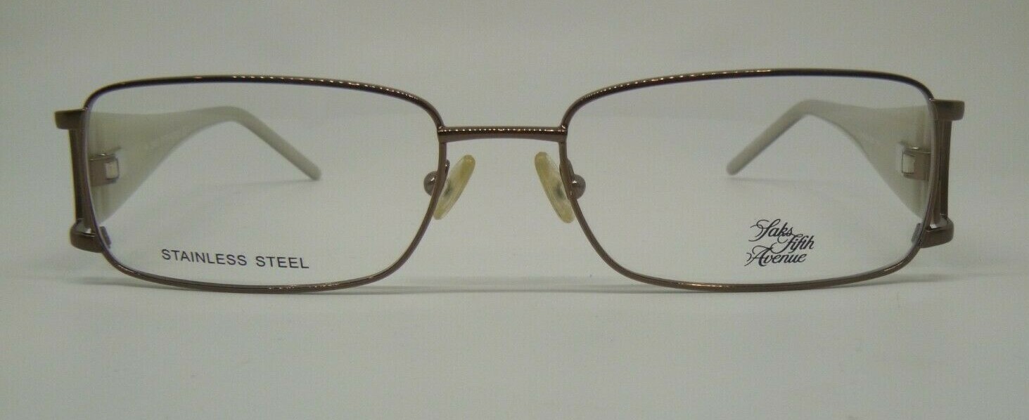 Saks Fifth Avenue SAKS 234 Brown EB3 Metal Optical Eyeglasses Frame 56-17-140 RX