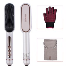 Negative Ionic Hair Straightener Brush with 9 Temp, Anti-Scald  Auto-Shut Off