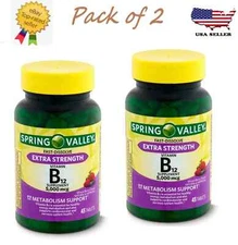 Spring Valley Extra Strength Vitamin B12 Berry, 5000 mcg, 45 Count (Pack of 2)