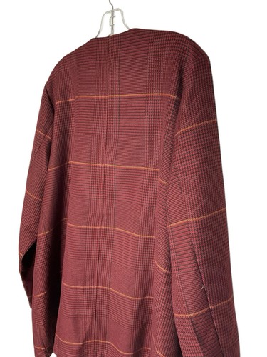 Laurie Felt Zoe Wrap Coat A388895 Fringe Red Plaid Size XL NEW - Picture 6 of 8
