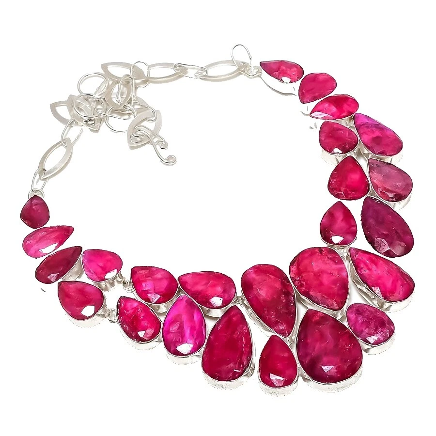 Silver Plated Ruby Choker Fashion Necklaces & Pendants