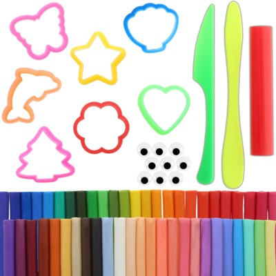 70-teiliges Modelliermasse-Set Lebendig & Pastell ALLE FARBEN Kindersicher Plastilinteig