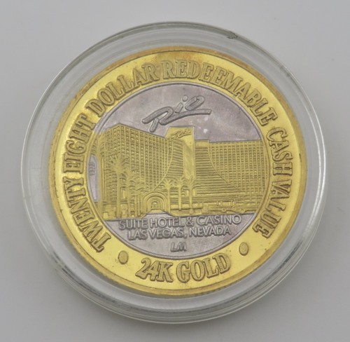 Las Vegas Rio .999 Silver 24K Gold HGE Strike $28 - Item# 9561 - Picture 3 of 6