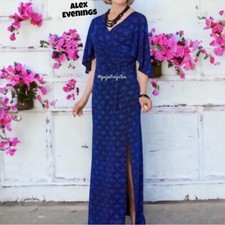 Alex Evenings Glitter Capelet Gown Size 8